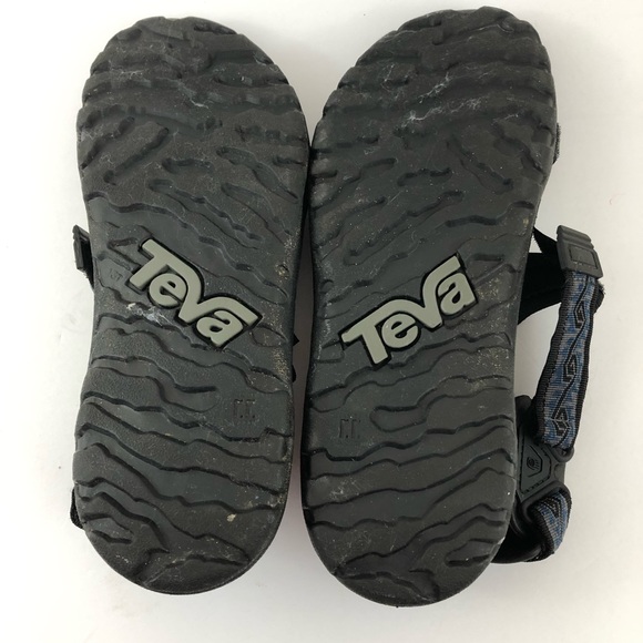 Teva Sandals Mens 13 Terrafi Original Universal Black Blue Spiral River Rubber - Picture 10 of 11